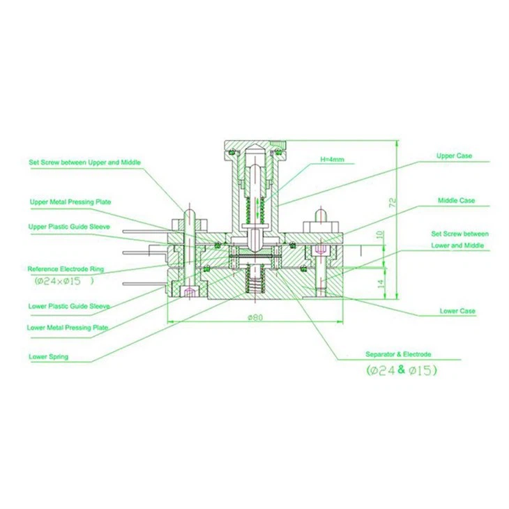 Three-Electrode Split Test Cell